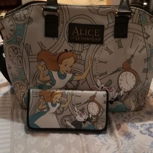 FINAL PRICE OG Loungefly Alice in Wonderland bag and wallet set